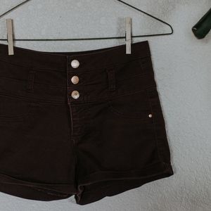 High Waisted Maroon Shorts